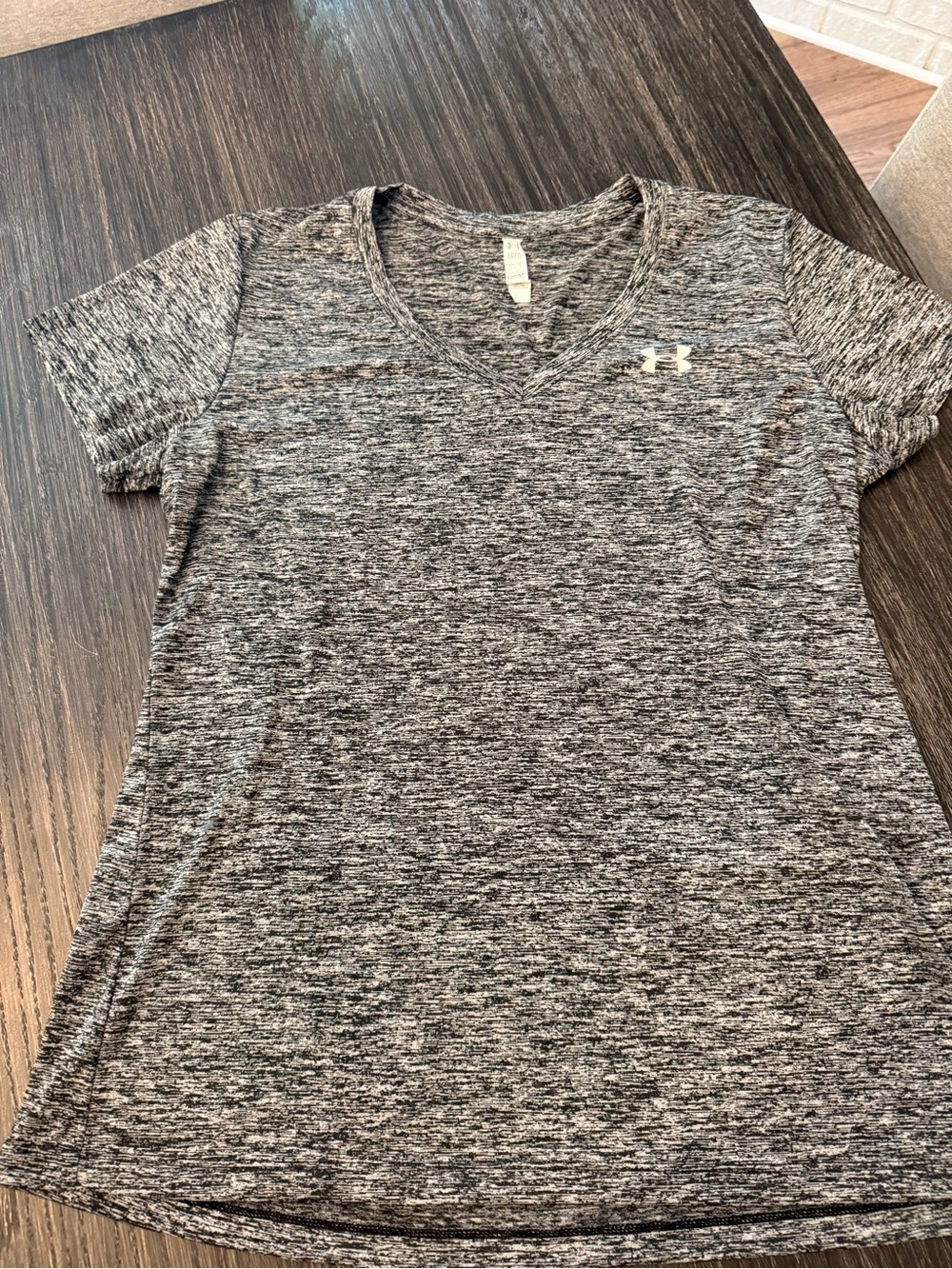 Under Armour Women's Grey Heather V-Neck Performance Tee